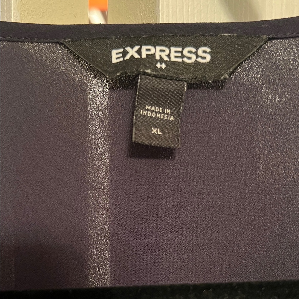 Express Black Ruffled Blouse - Picture 2 of 4
